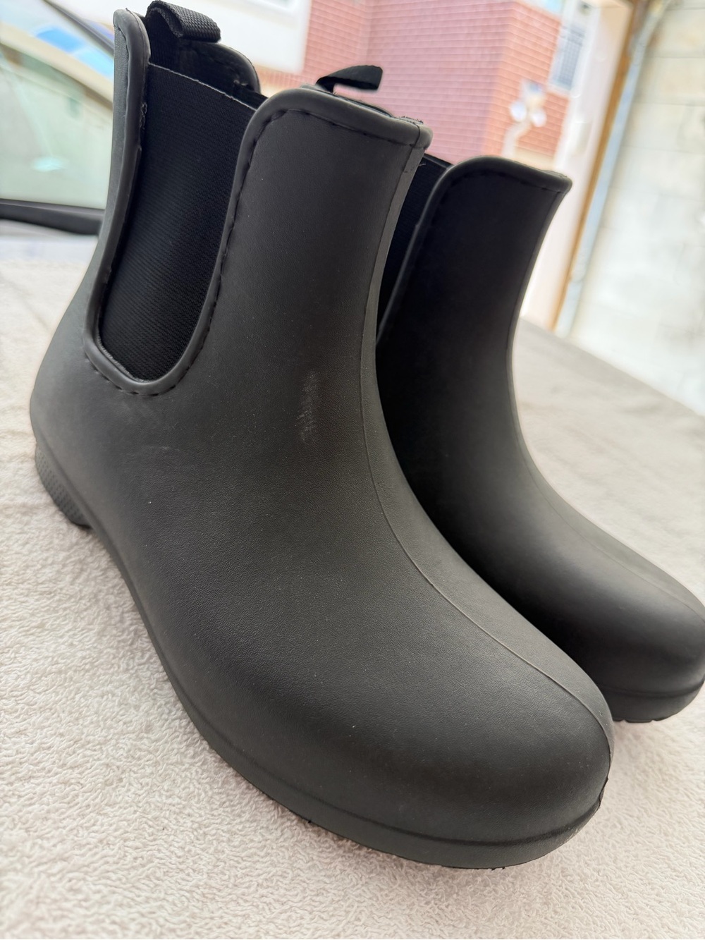 CROCS Women's Black Chelsea-Style Rain Ankle Boots